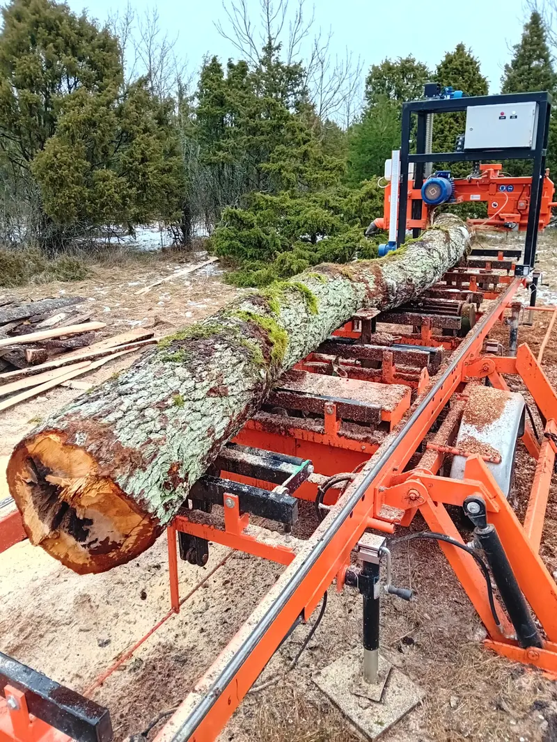 Palgi saagimine lintsaega mobiilsel saeraamil